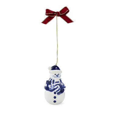 Blue Italian Snowman Ornament